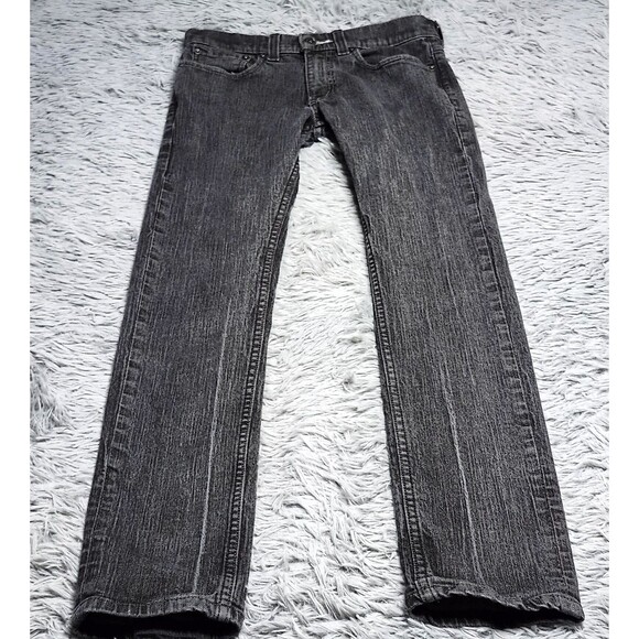 Levis 511 Jeans Mens 31x32 Gray Skinny Fit Slim Distressed Denim Medium Wash - Picture 1 of 13